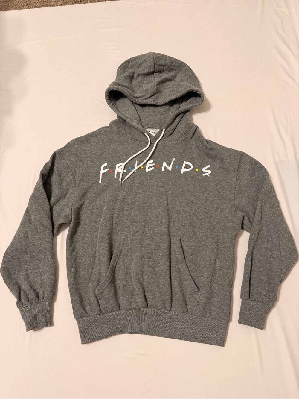 FRIENDS Gray Pullover Hoodie with Multicolor Dots